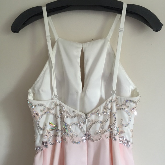 Xscape Gem Embellished Bodice Halter Dress Sz 6 - Picture 5 of 10